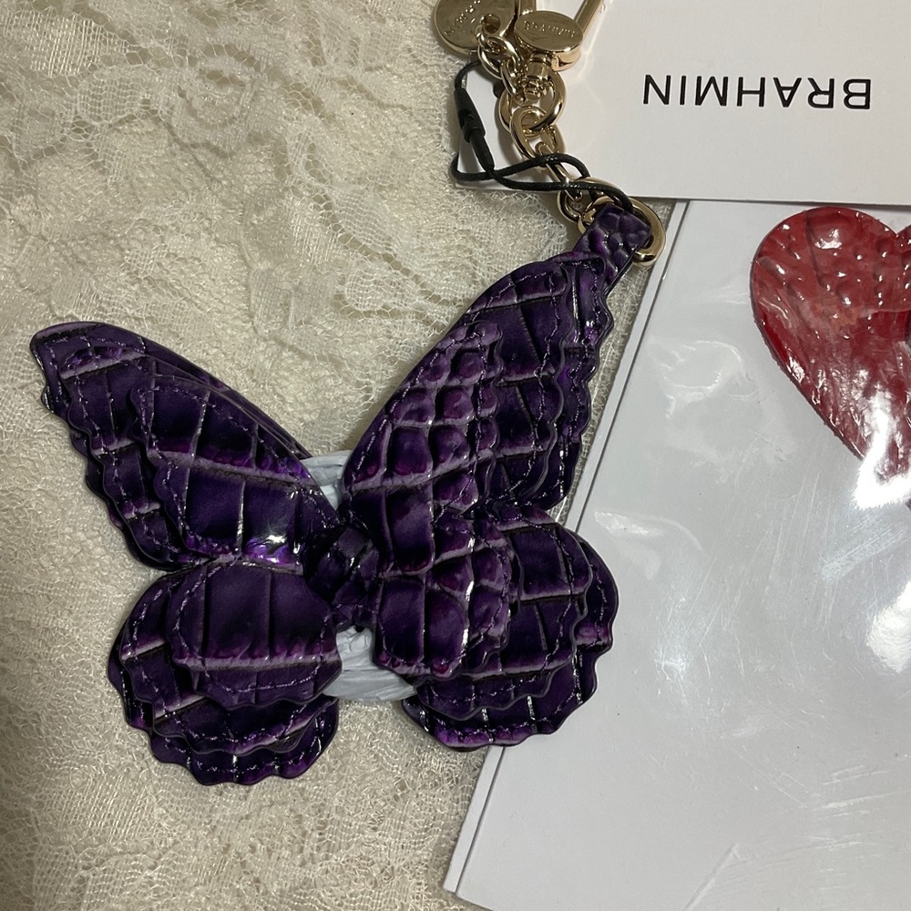 Last 1 - Brahmin ULTRAVIOLET BUTTERFLY KEY FOB BAG CHARM TASSEL *$0ld-0ut**